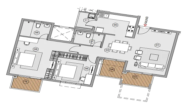 2 BHK Floor plan