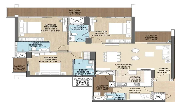 Purva Park Hill 4 BHK Floor Plan